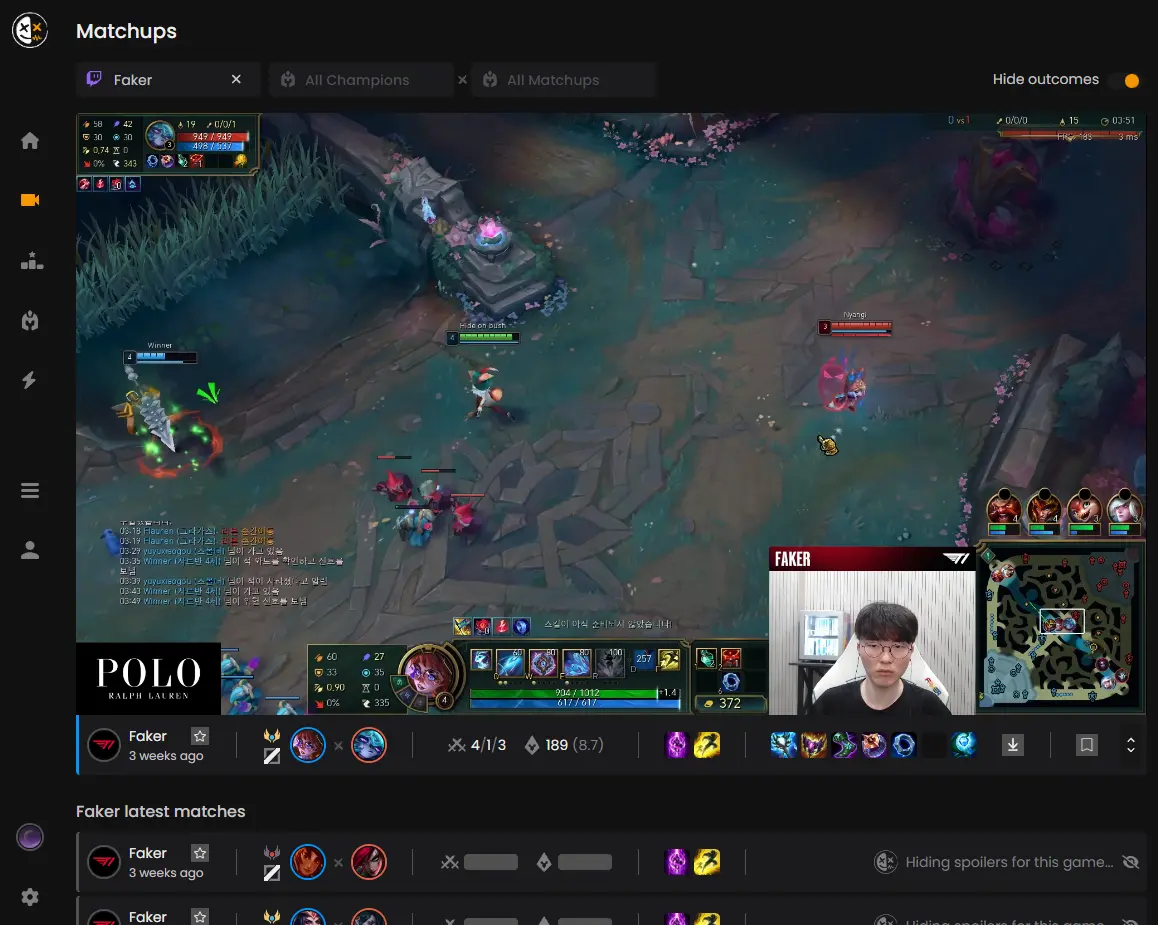 Viewing Deft gameplay